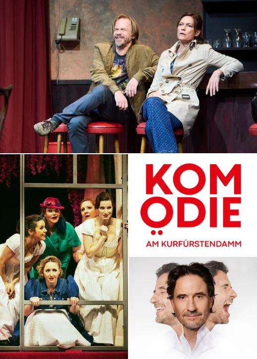 Collage von Stücken aus der Komödie am Kurfürstendamm.