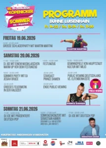 Ein Werbeflyer mit Programm der Veranstaltung Köpenicker Sommer 2026
