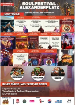 Soulfestival Alexanderplatz Flyer mit Bühnenprogramm